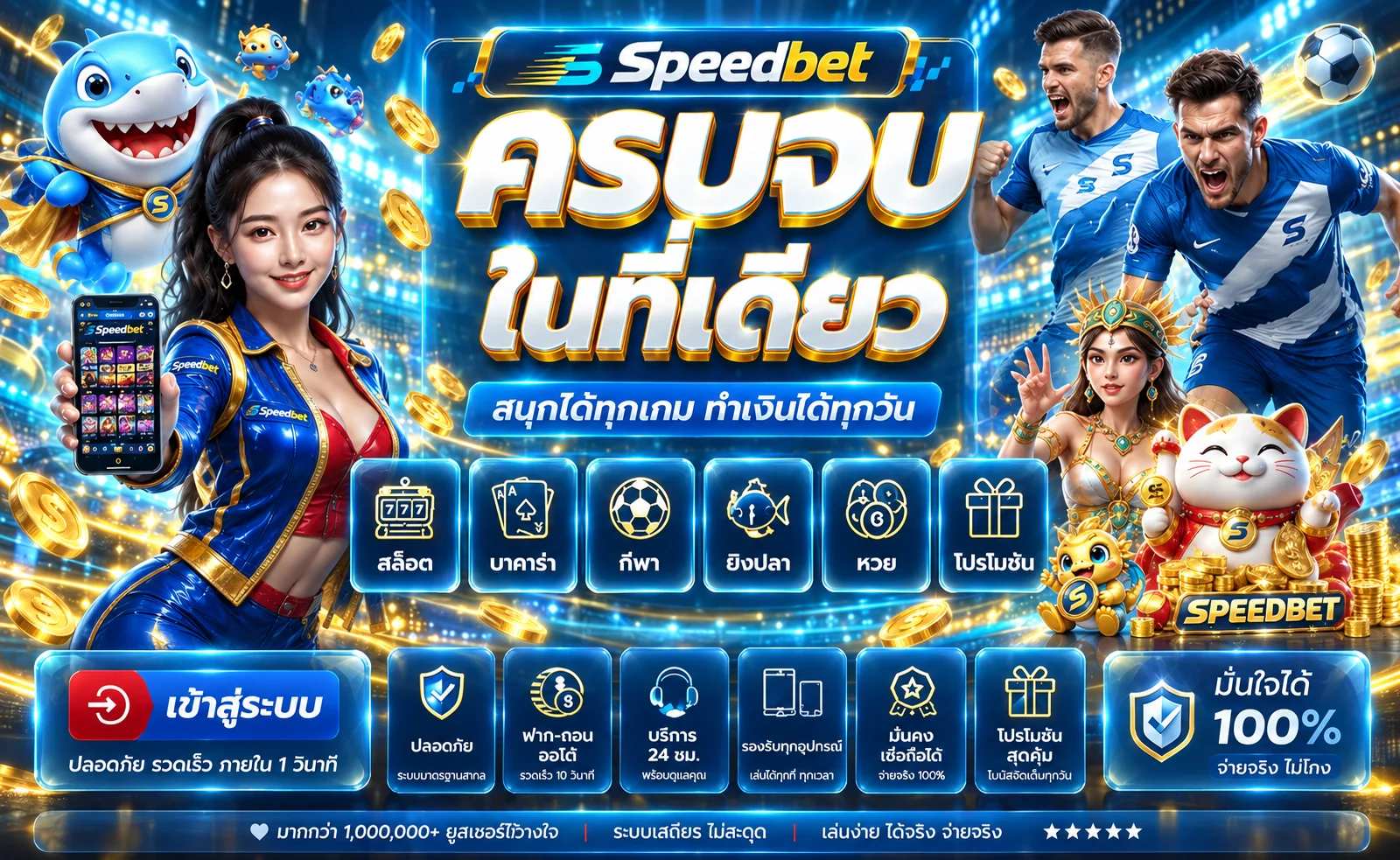 สล็อตออนไลน์ Speedbet พร้อมหมวด PG Slot และเกมยอดนิยม